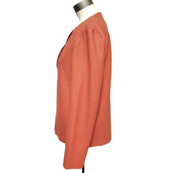 HARRIS WHARF LONDON boxy jacket felt wool career blazer in coral Size 44 8 NEW - Picture 3 of 9